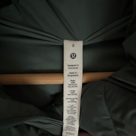 Lululemon wunderpuff Women's Green Puffer Jacket - Picture 2 of 4
